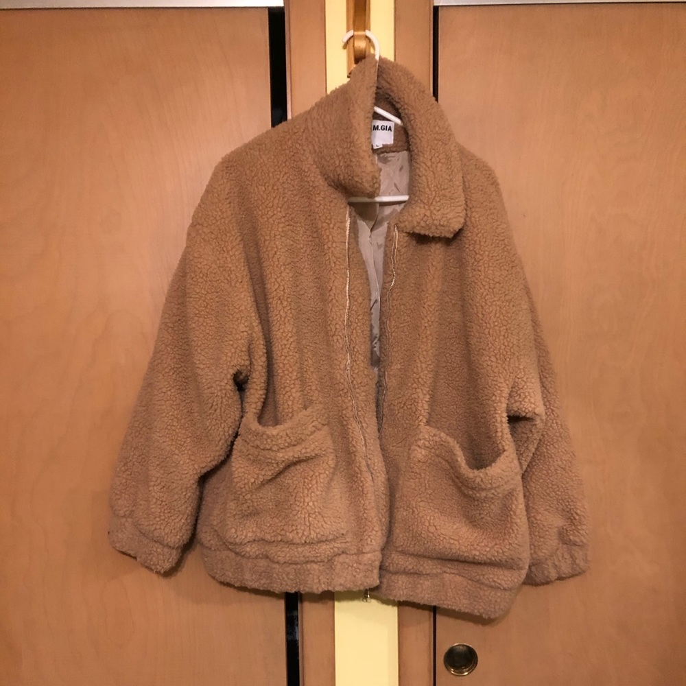 I AM GIA tan teddy coat